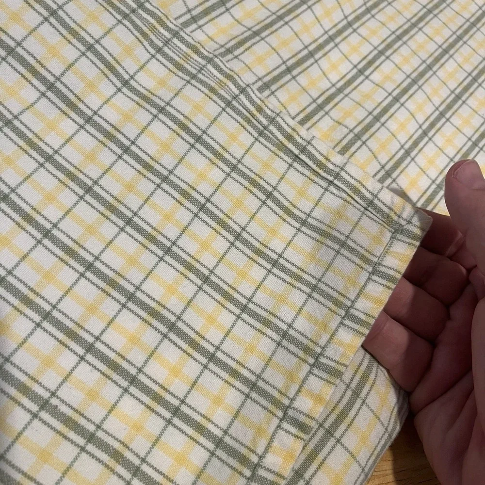 Waverly Garden Room Yellow Green Plaid Cottagecore Oblong Tablecloth 54x92